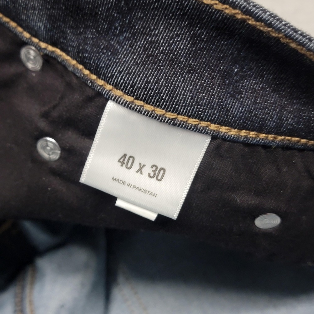 Express Jeans Mens 32x32 (Measured) Blue Relaxed Dark Wash Hyper Stretch Denim - Picture 7 of 10